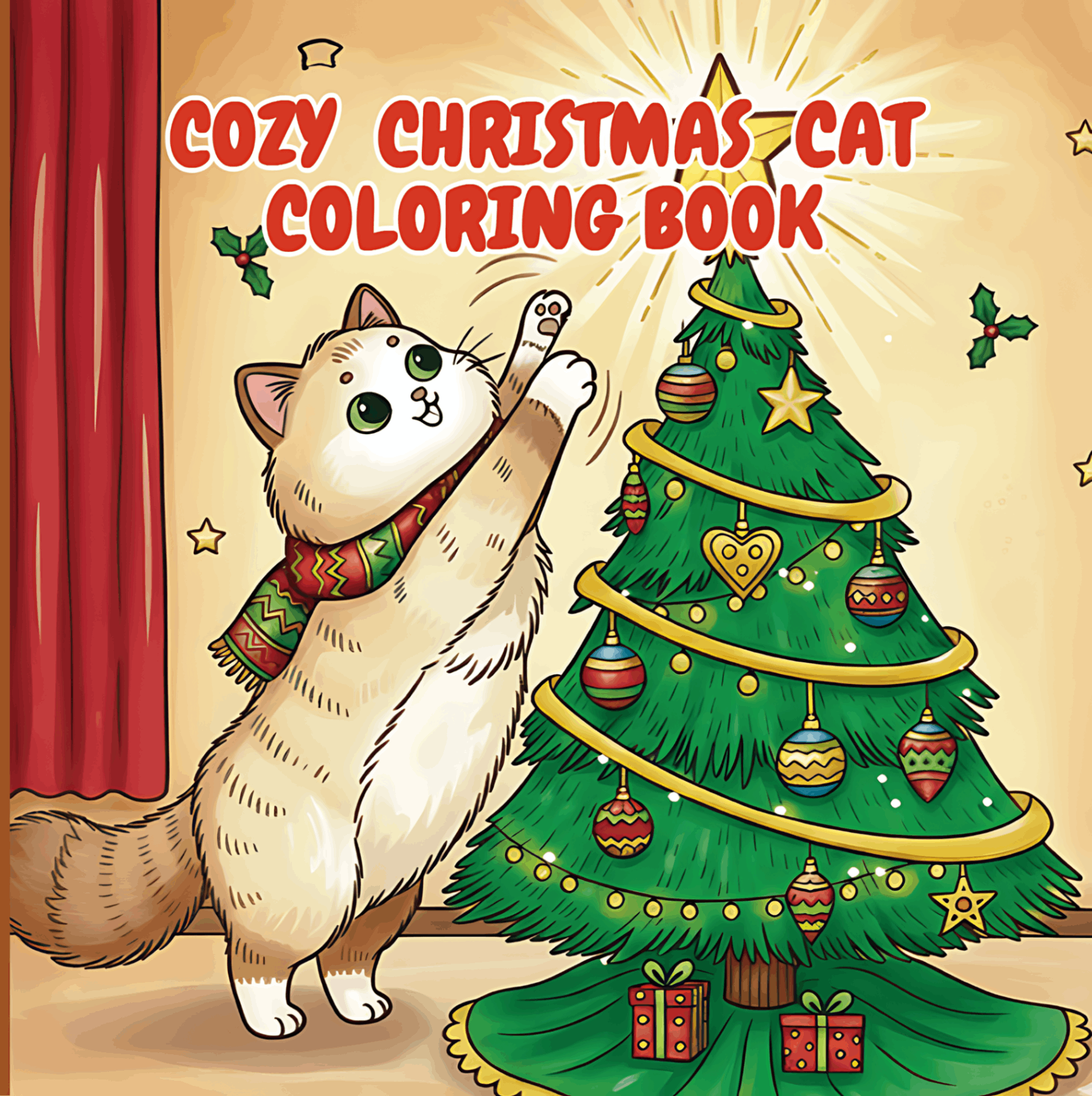 Cozy Christmas Cat coloring book